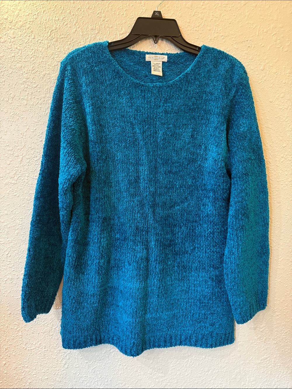 Classic Crewneck Chenille Sweater in Teal